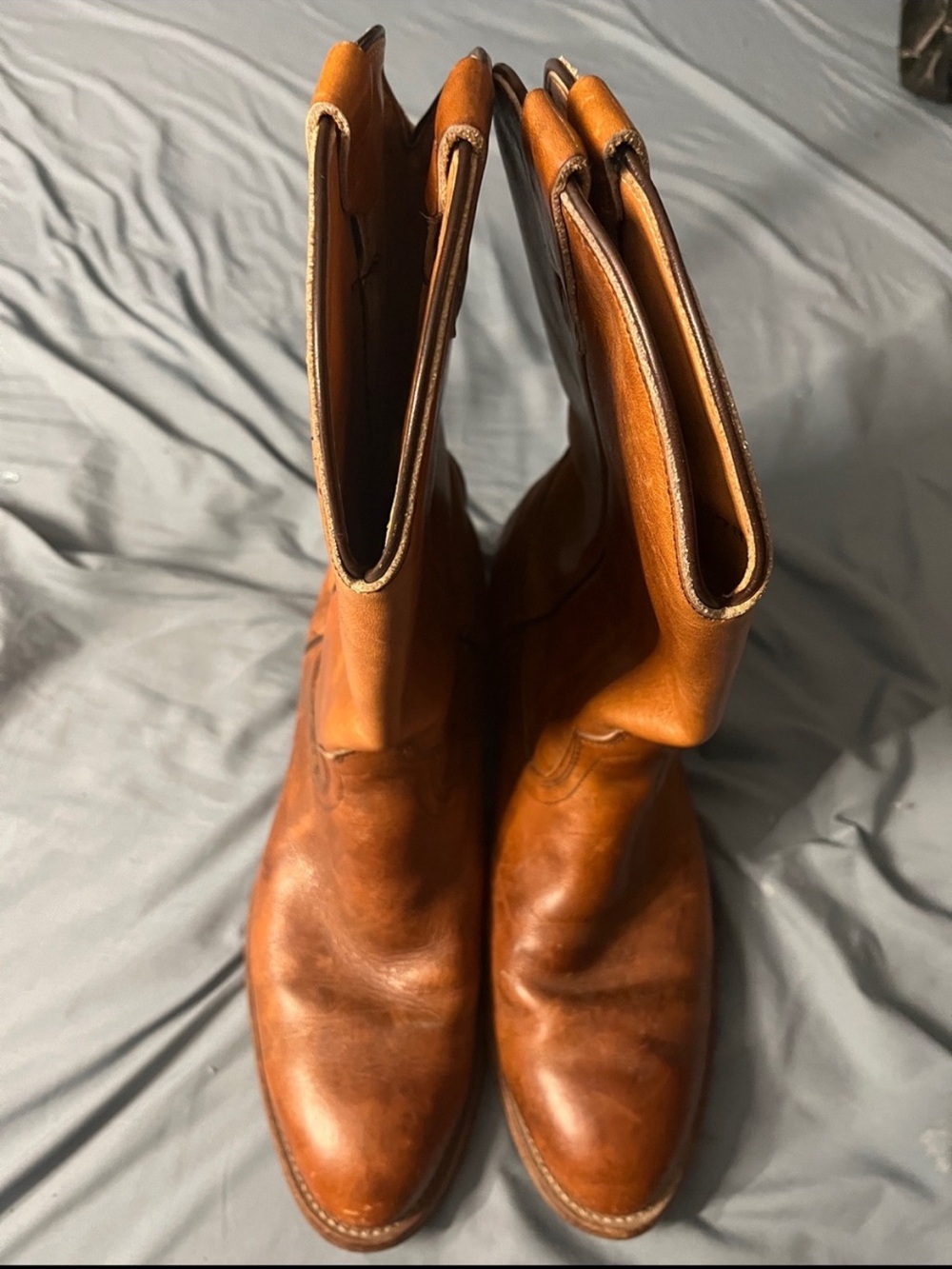 L.L. Bean Size 13 Men's Tan Leather Pull-On Boots - Picture 3 of 10